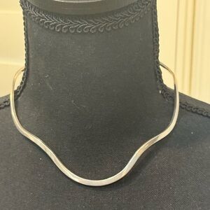 VTG Sterling Silver V Wave Design Collar Choker Necklace Signed MAB 925